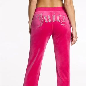 xl hot pink juicy couture velour sweatpants with rhinestone, never worn